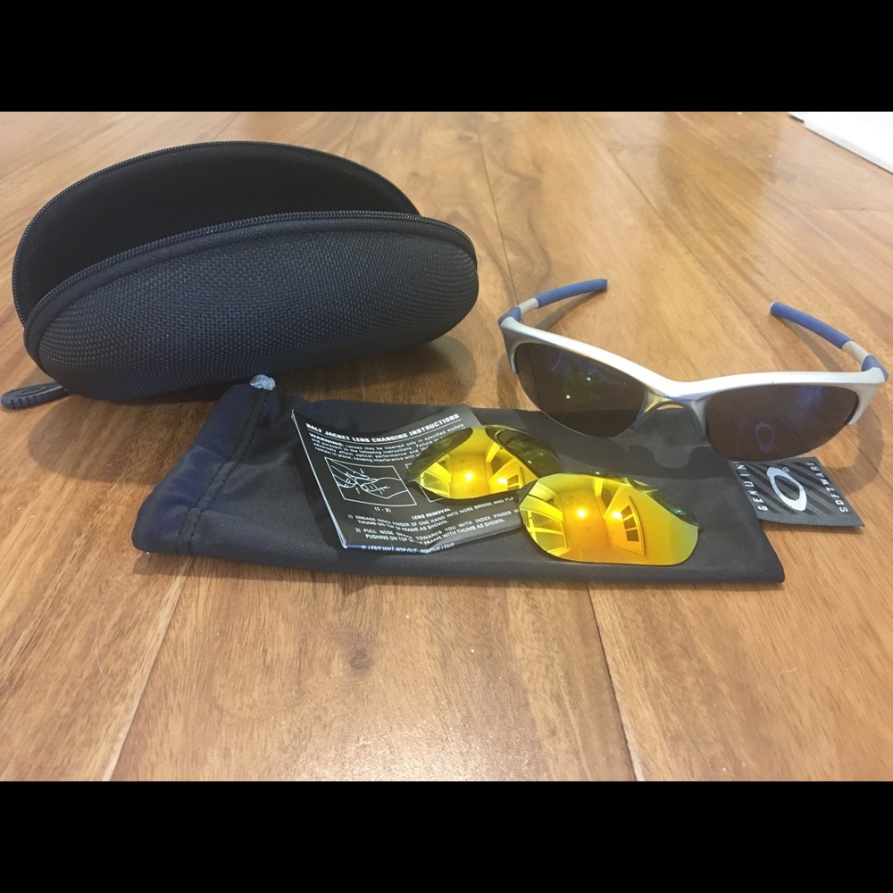 RARE Oakley half jacket 1.0 ice iridium.